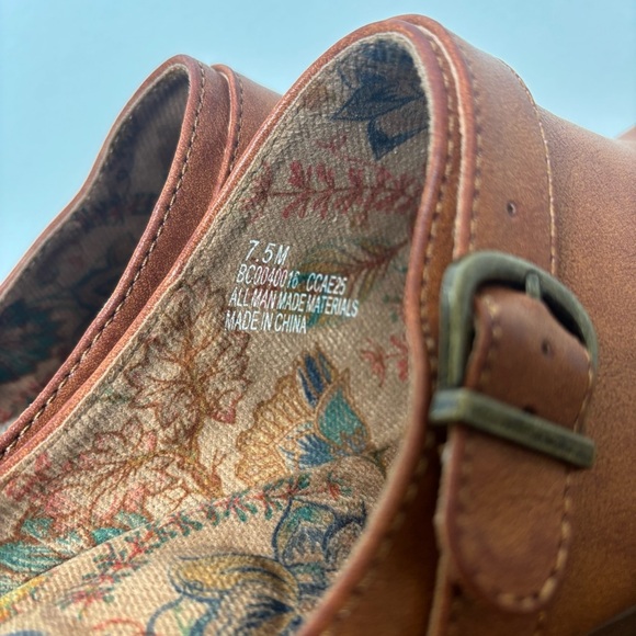 BØC Liv Clog Heel Brown Buckle Platform Chunky Size 7.5 - Picture 8 of 11